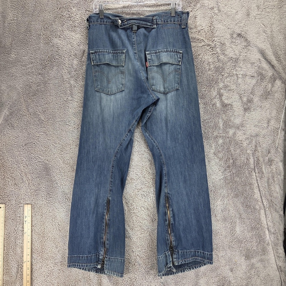 VTG Levis Engineered Jeans Mens Blue Twisted Cinch Back Flap Pockets Fits 30x30